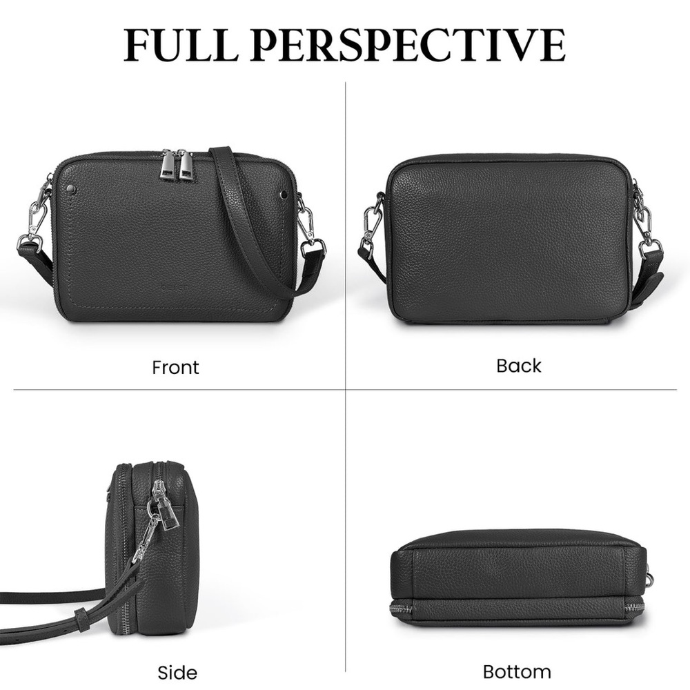 befen RFID Genuine Leather Crossbody Bag In Blue - Picture 7 of 14